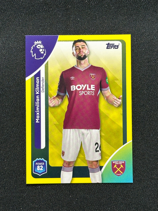Maximilian Kilman Yellow Parallel Base - Topps Premier League 2026