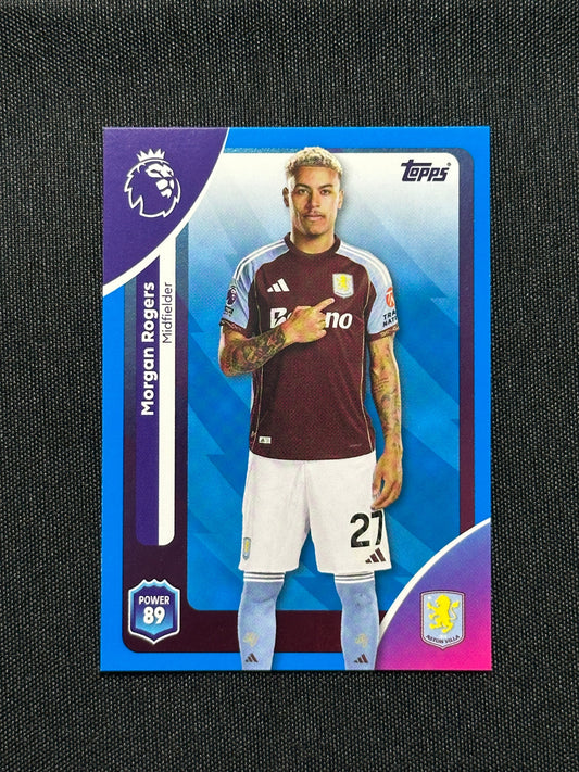 Morgan Rogers Blue Parallel Base - Topps Premier League 2026