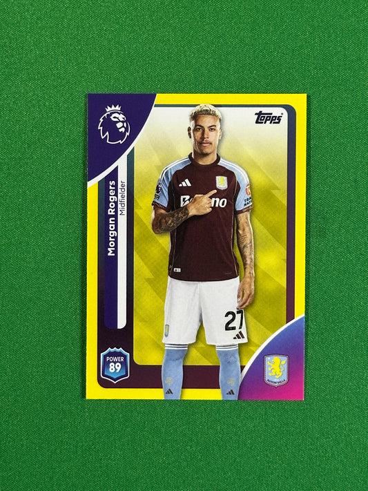 Morgan Rogers Yellow Parallel Base - Topps Premier League 2026