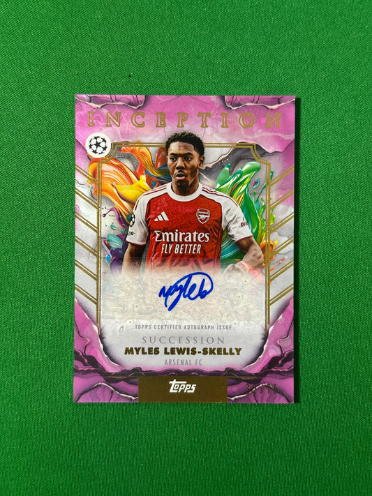 Myles Lewis-Skelly Autograph 32/75 Arsenal FC Topps PL Inception 2025/26 football card
