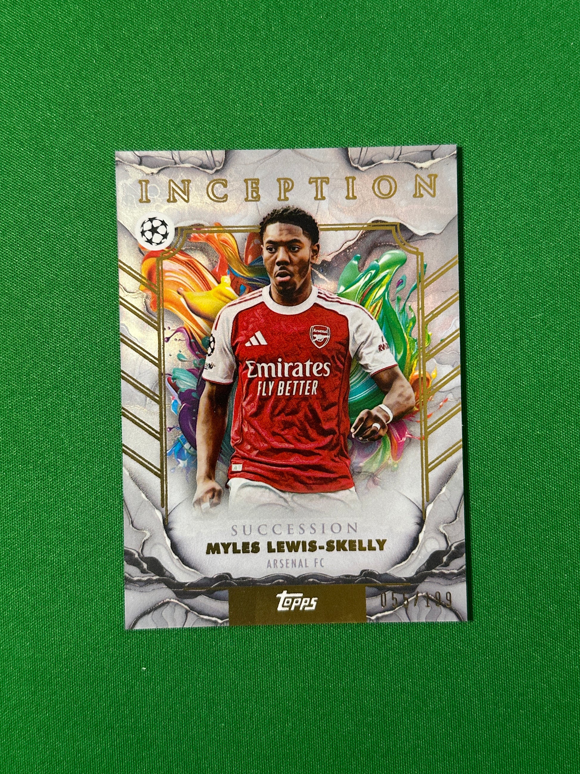 Myles Lewis-Skelly Parallel 055/199 Arsenal FC Topps PL Inception 2025/26 football card