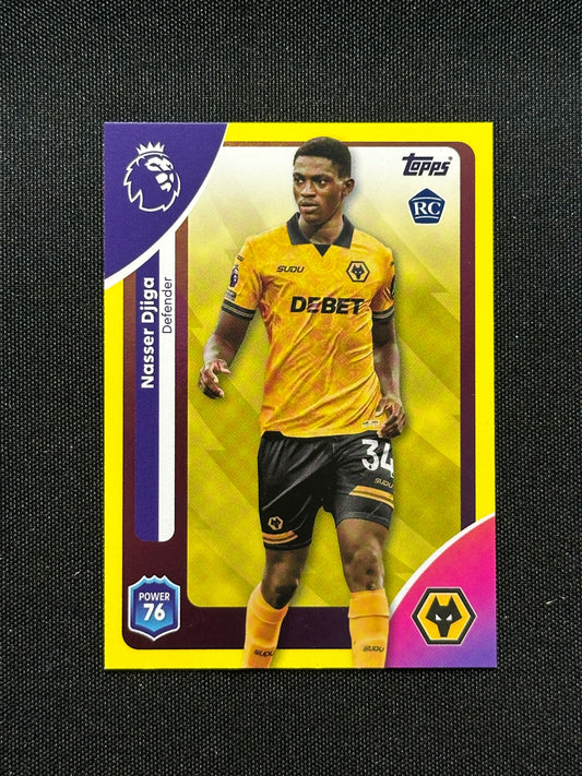 Nasser Djiga Yellow Parallel Base - Topps Premier League 2026