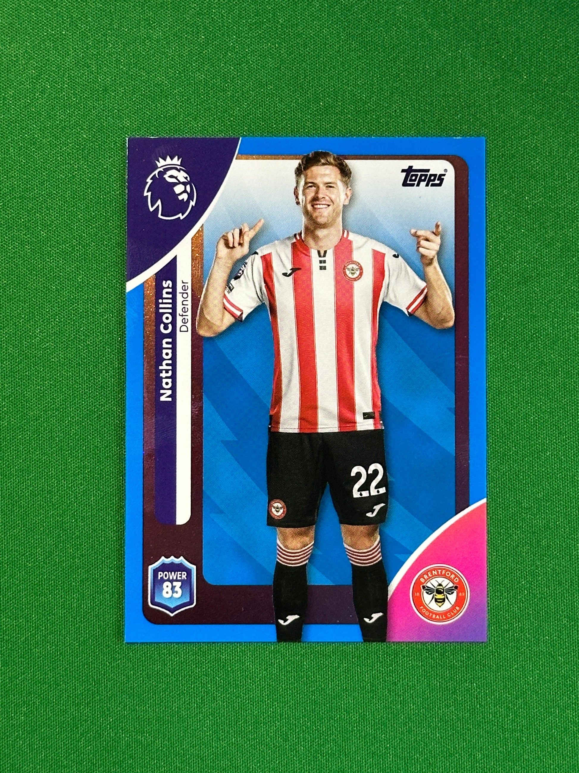 Nathan Collins Blue Parallel Base - Topps Premier League 2026
