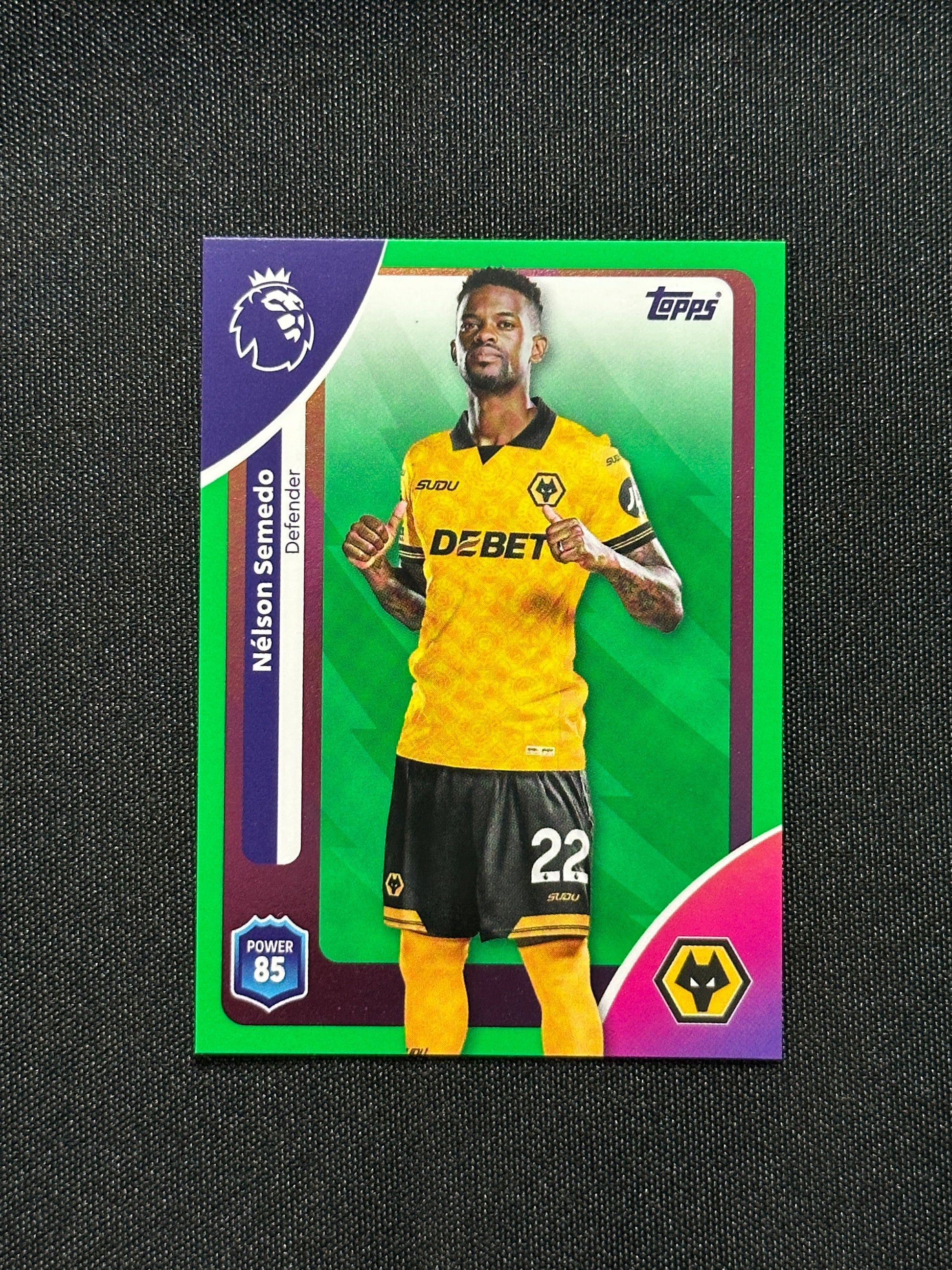 Nelson Semedo Green Parallel Base - Topps Premier League 2026