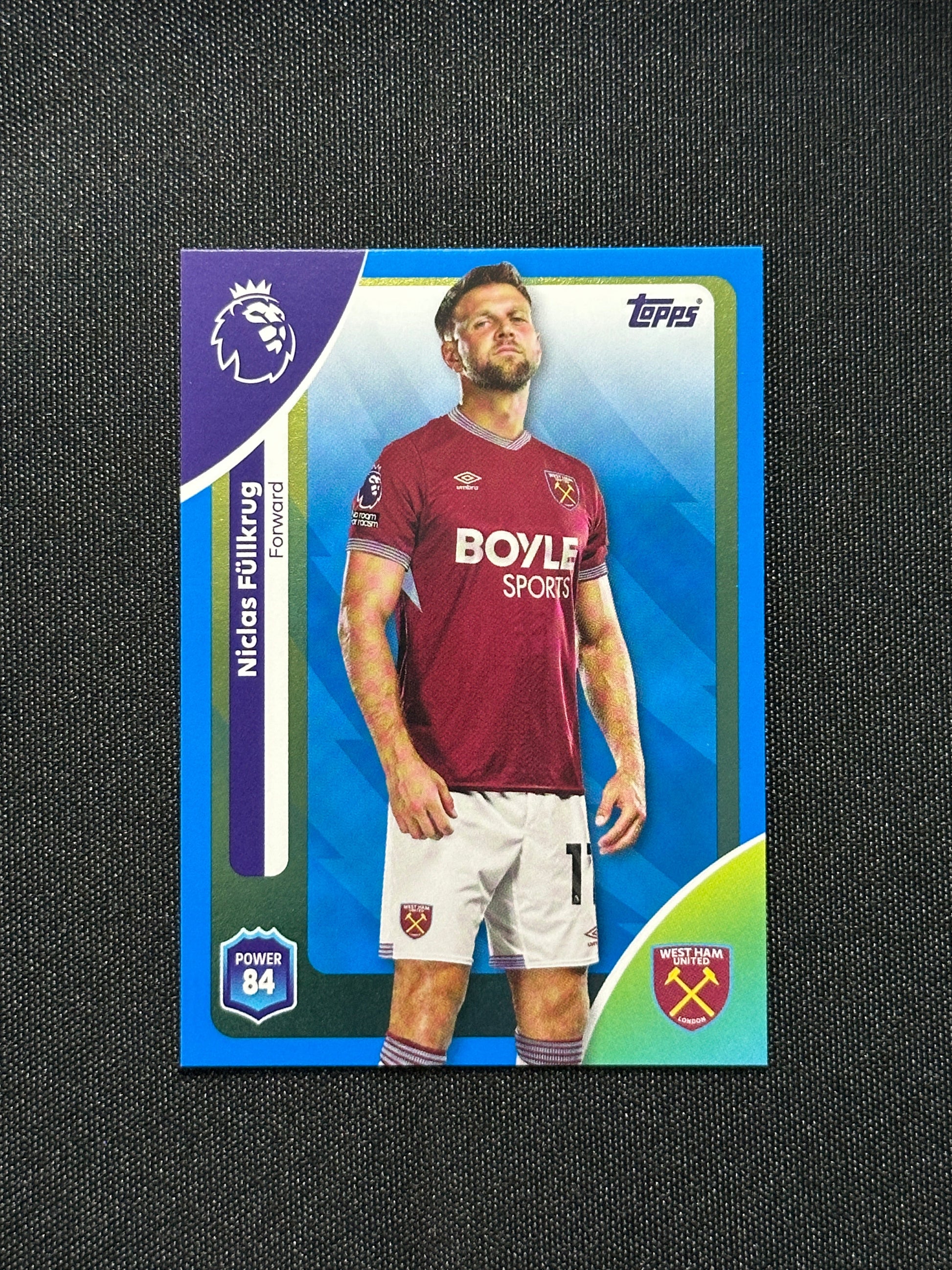 Niclas Fullkrung Blue Parallel Base - Topps Premier League 2026