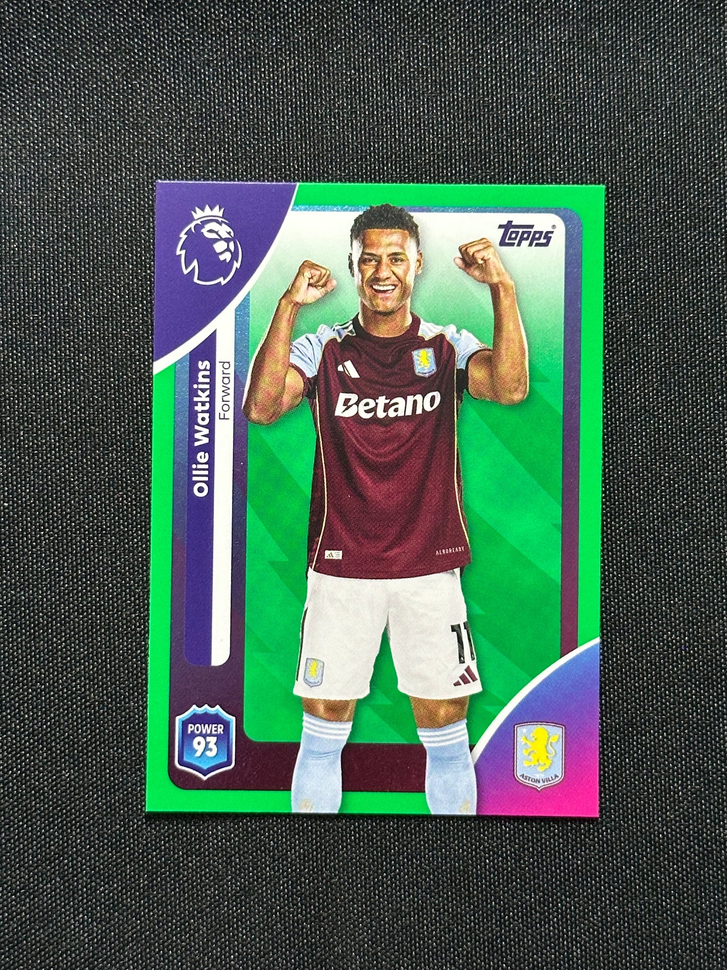 Ollie Watkins Green Parallel Base - Topps Premier League 2026
