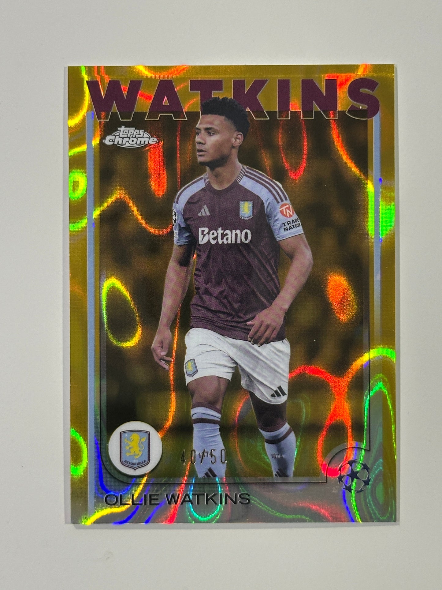 Ollie Watkins Numbered Parallel 40/50 - Topps Chrome 2024/25