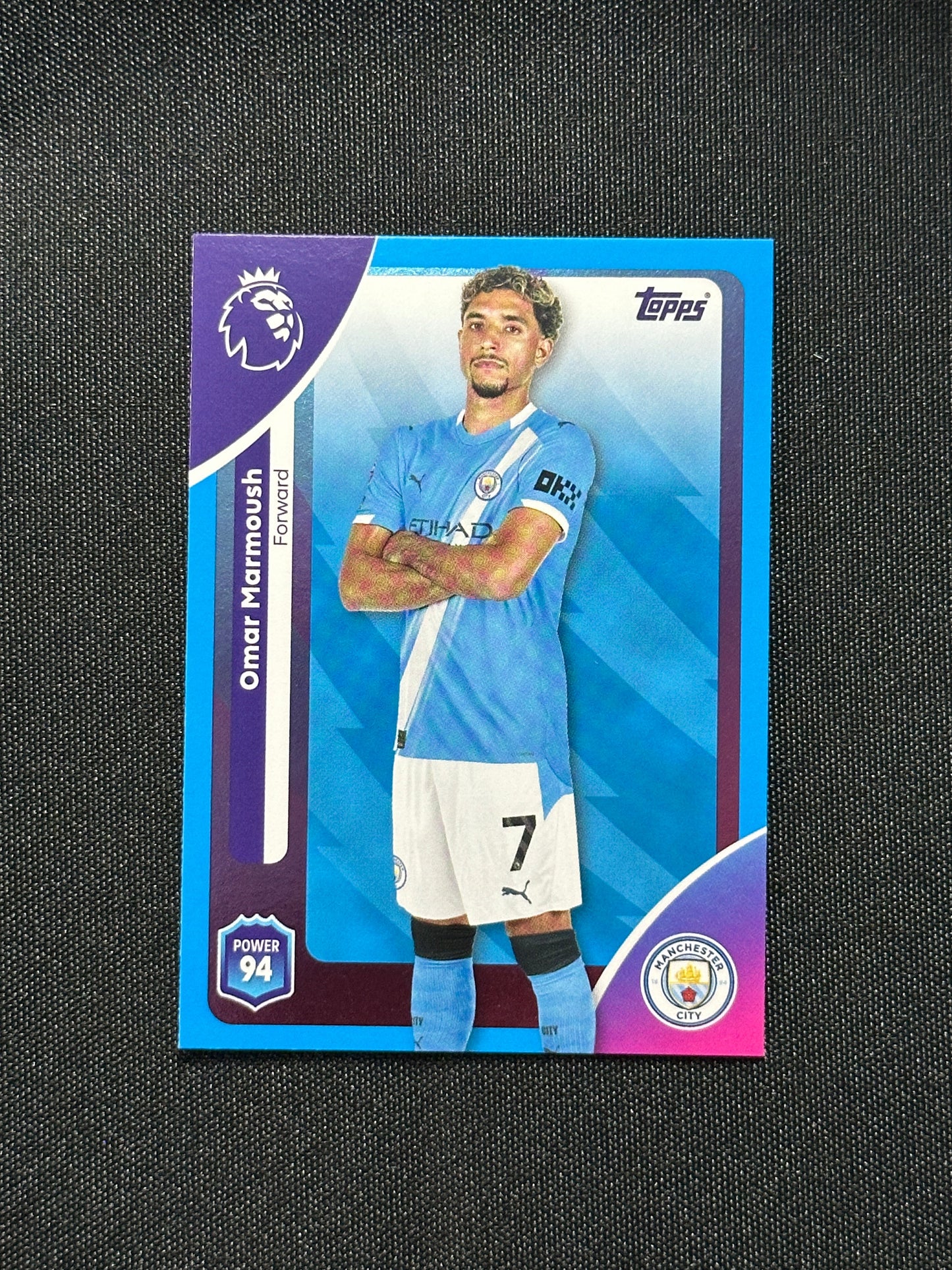 Omar Marmoush Blue Parallel Base - Topps Premier League 2026