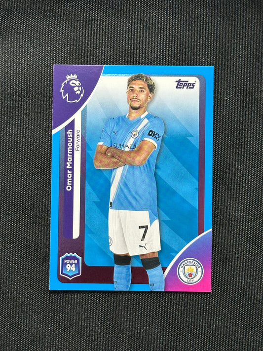 Omar Marmoush Blue Parallel Base - Topps Premier League 2026
