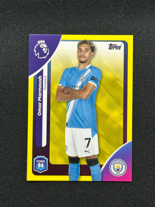 Omar Marmoush Yellow Parallel Base - Topps Premier League 2026