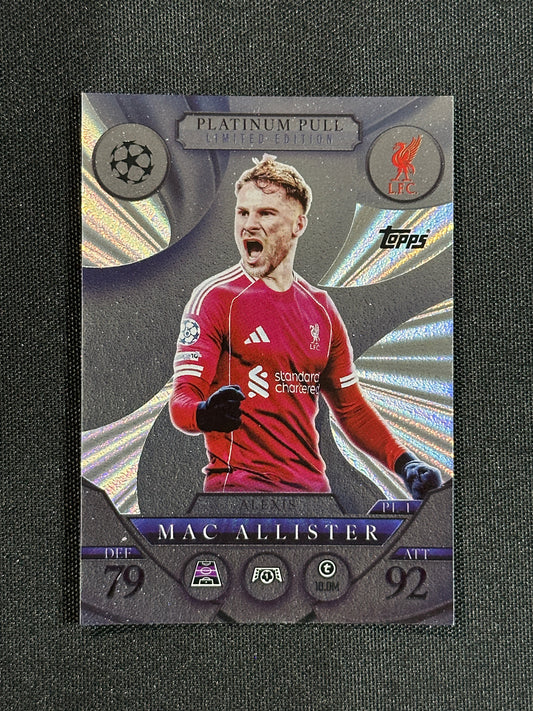 PL 1 Alexis Mac Allister Liverpool Platinum Pull - Topps Match Attax 2025/26