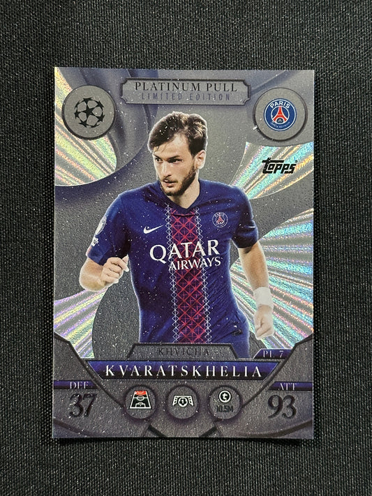 PL 7 Khvicha Kvaratskhelia PSG Platinum Pull - Topps Match Attax 2025/26