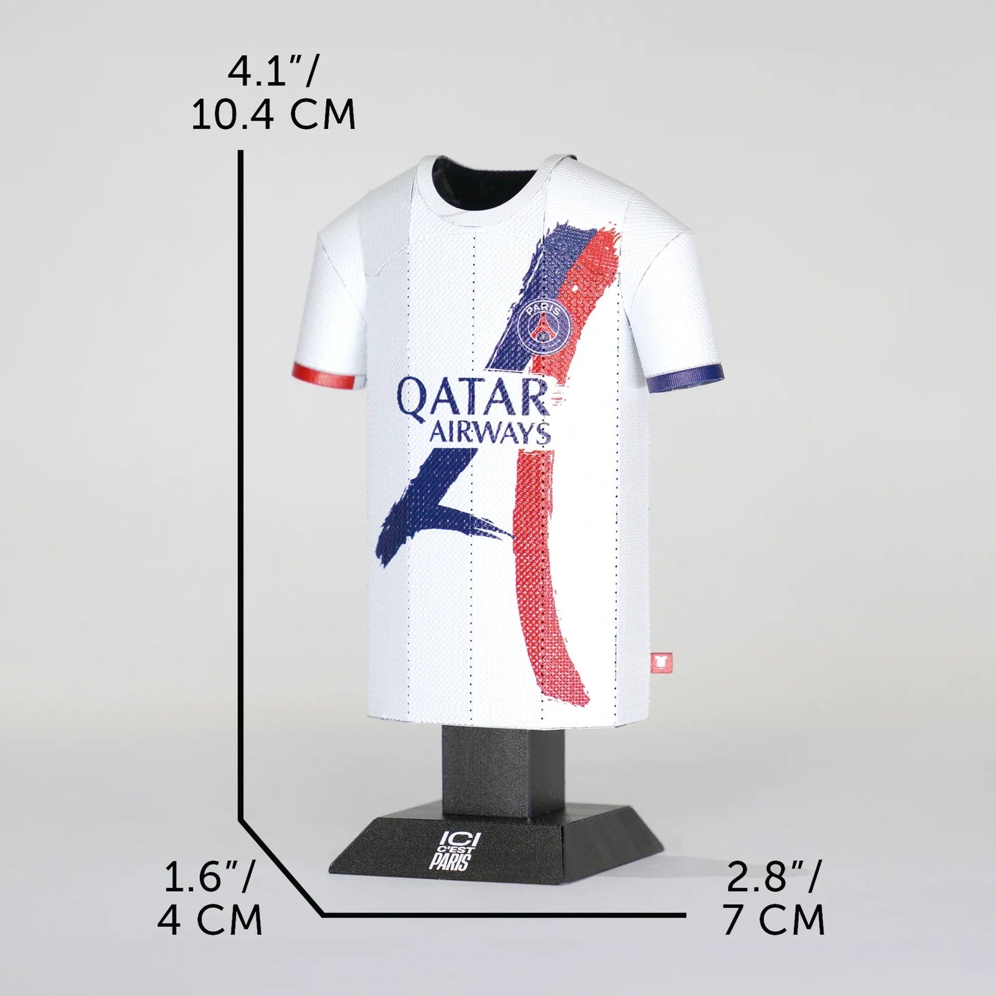 PSG 24/25 Away Jersey collectible showing measurements in centimetres