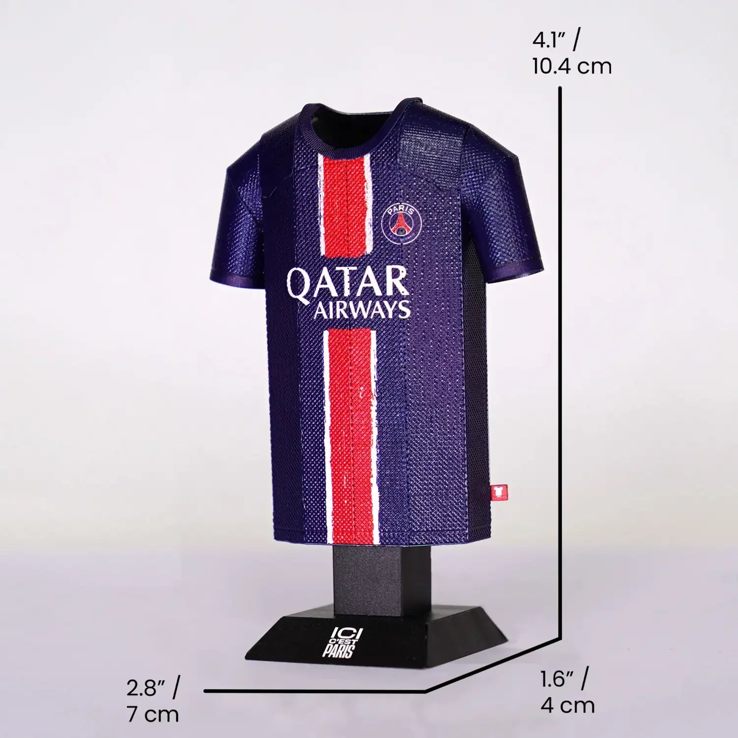 PSG 24/25 Metal Home Shirt, made from metal, showing measurements in centimetres.