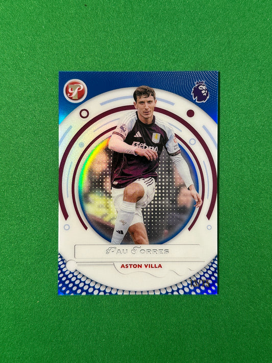 Pau Torres Blue Parallel 13/75 Aston Villa Topps PL Pristine 2025/26 football card