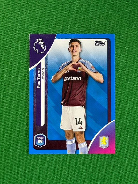 Pau Torres Blue Parallel Base - Topps Premier League 2026