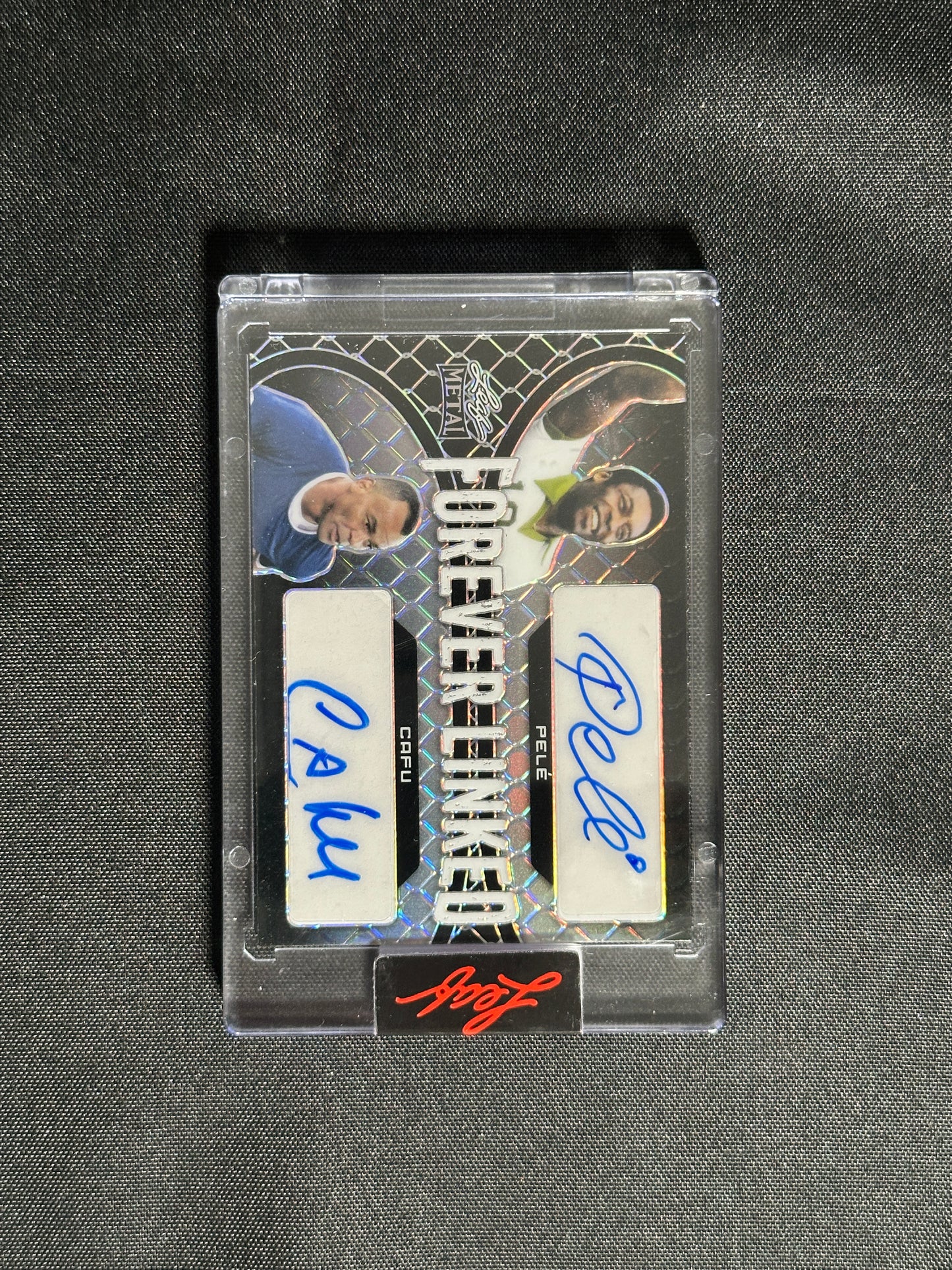 Pele & Cafu Dual Autograph 1/1 - Leaf Metal 2022