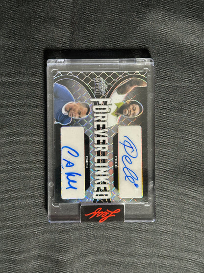 Pele & Cafu Dual Autograph 1/1 - Leaf Metal 2022