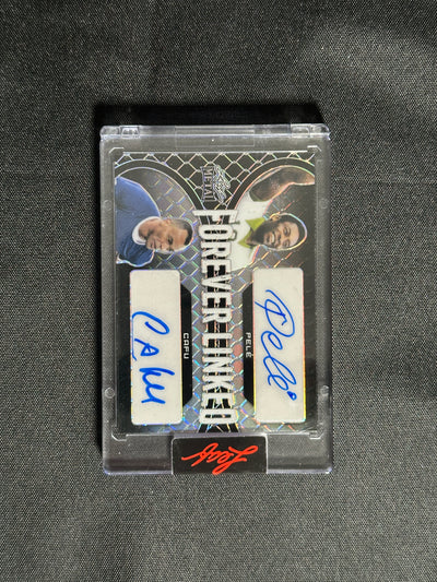 Pele & Cafu Dual Autógrafo 1/1 - Leaf Metal 2022