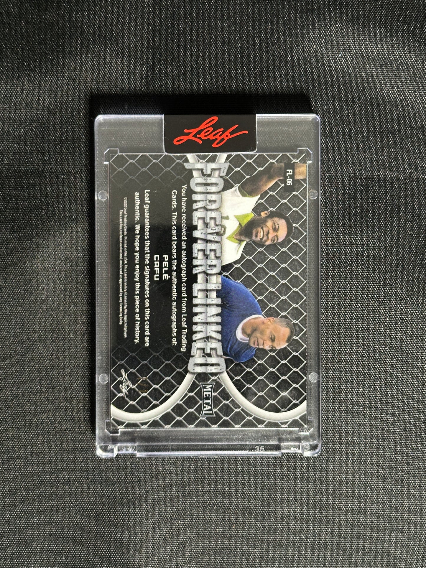 Pele & Cafu Dual Autograph 1/1 - Leaf Metal 2022