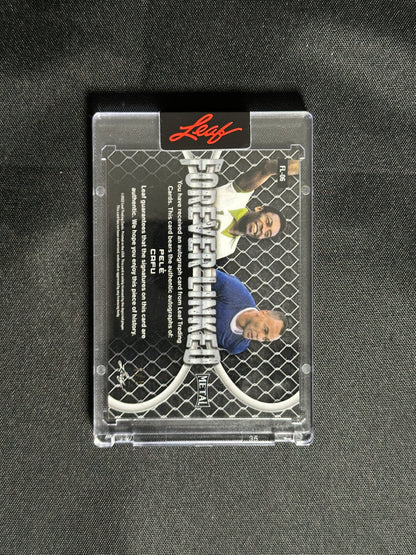 Pele & Cafu Dual Autograph 1/1 - Leaf Metal 2022