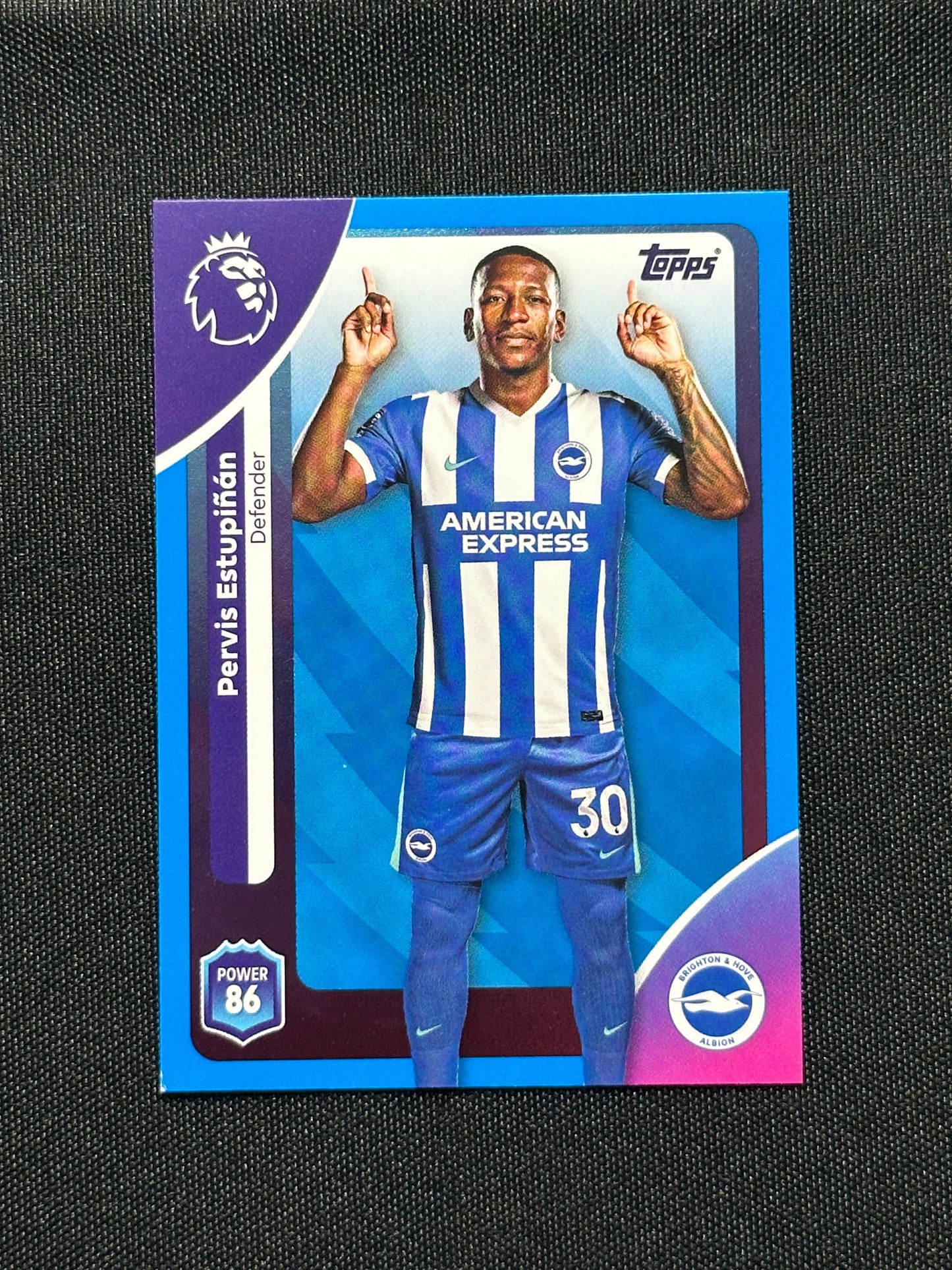 Pervis Estupinan Blue Parallel Base - Topps Premier League 2026