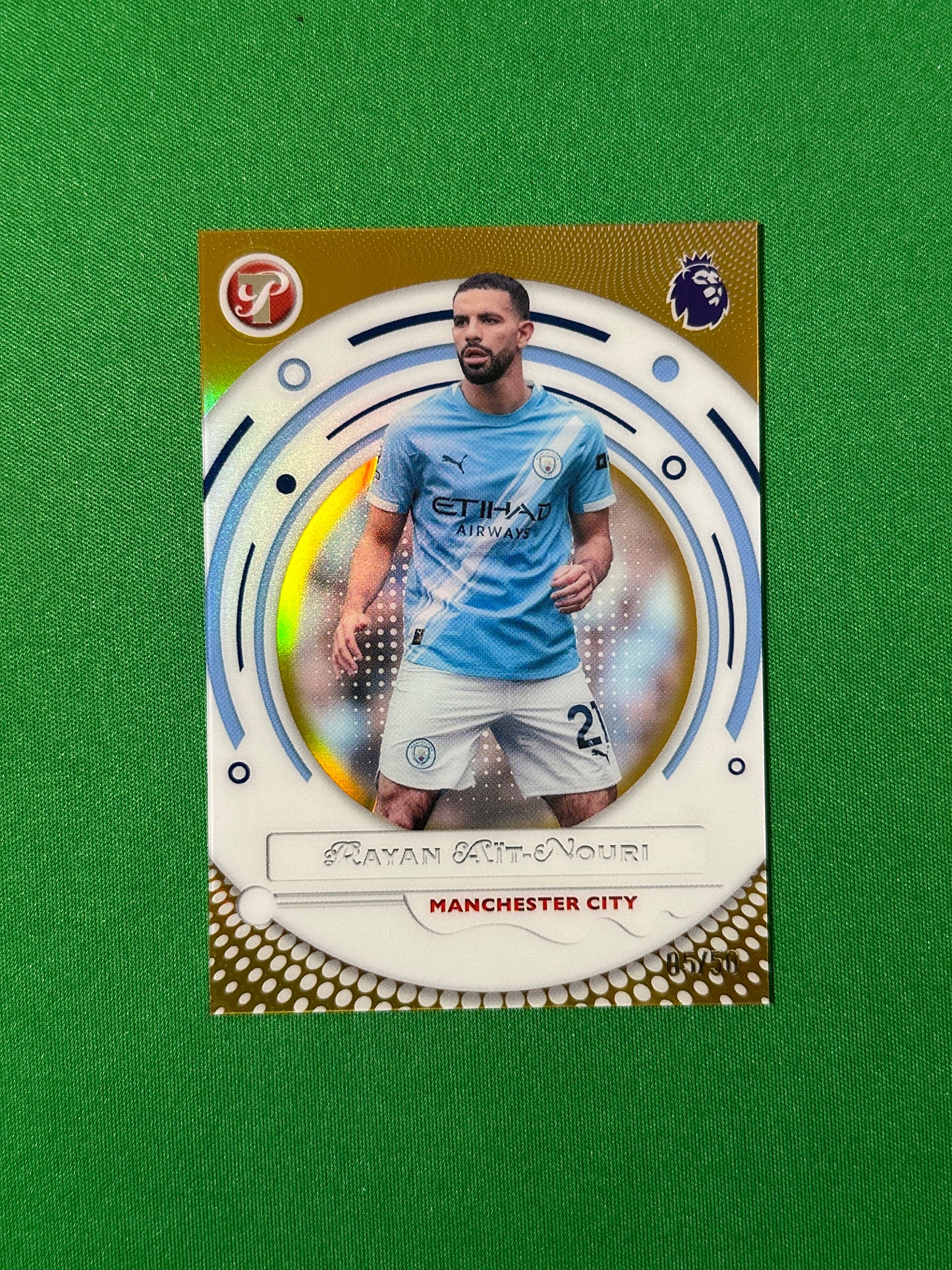 Rayan Aït-Nouri Gold Parallel 05/50 Wolverhampton Wanderers Topps PL Pristine 2025/26 football card