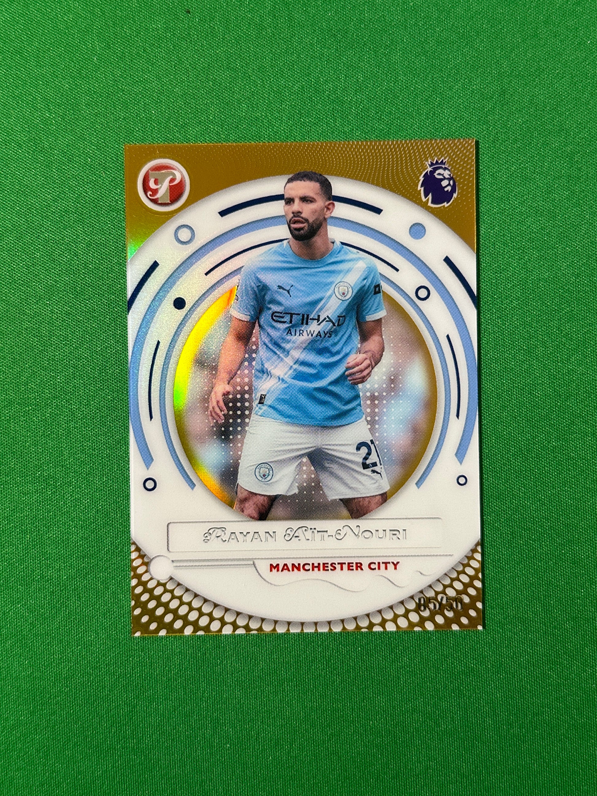 Rayan Aït-Nouri Gold Parallel 05/50 Wolverhampton Wanderers Topps PL Pristine 2025/26 football card