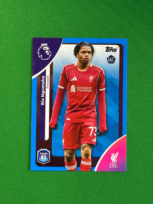 Rio Ngumoha Blue Parallel Base - Topps Premier League 2026