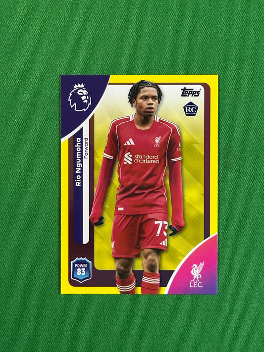 Rio Ngumoha Yellow Parallel Base - Topps Premier League 2026