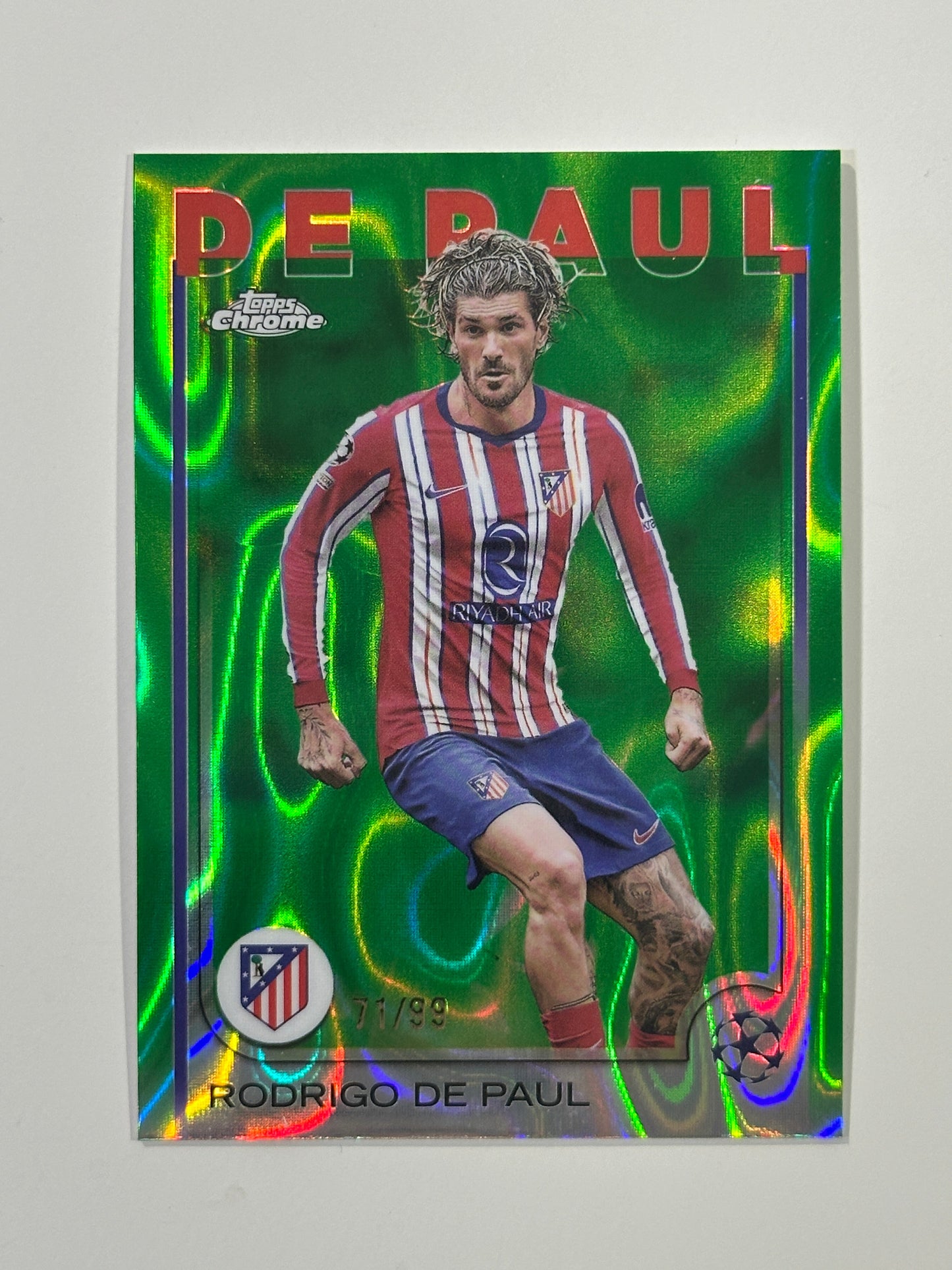 Rodrigo De Paul Numbered Parallel 71/99 - Topps Chrome 2024/25