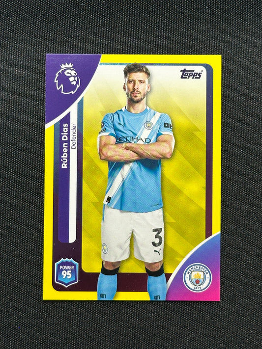 Ruben Dias Yellow Parallel Base - Topps Premier League 2026