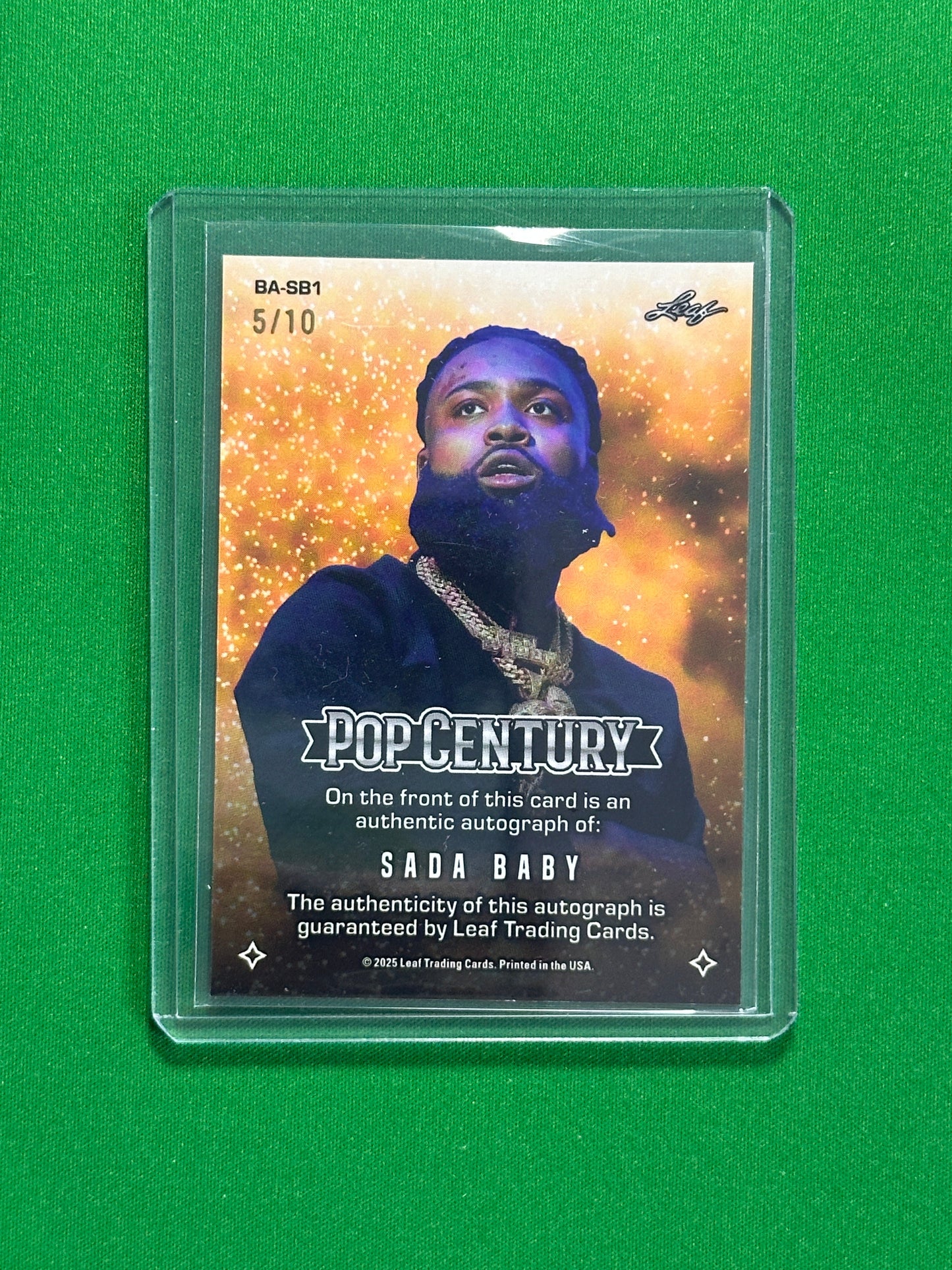 Sada Baby Autograph 5/10 - Leaf Pop Century 2025