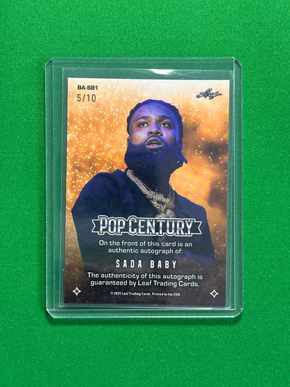 Sada Baby Autograph 5/10 - Leaf Pop Century 2025