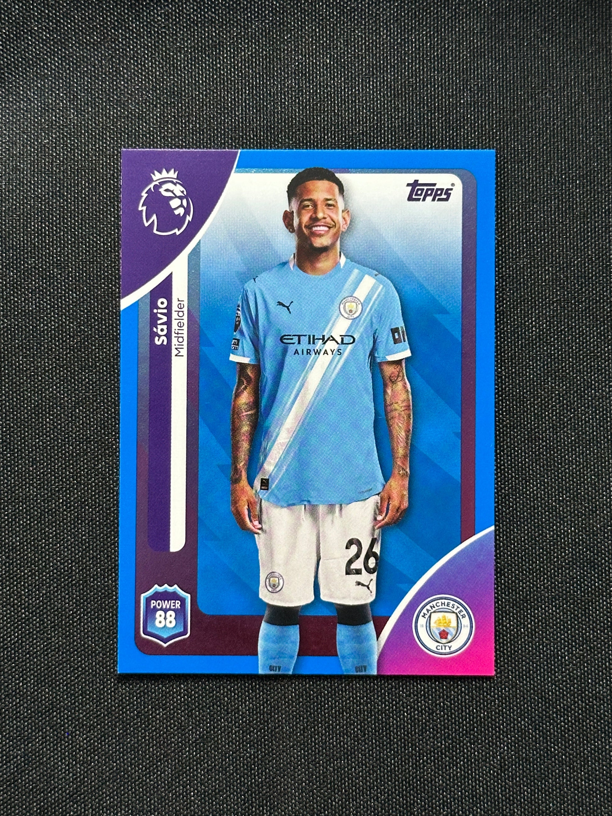 Savio Blue Parallel Base - Topps Premier League 2026