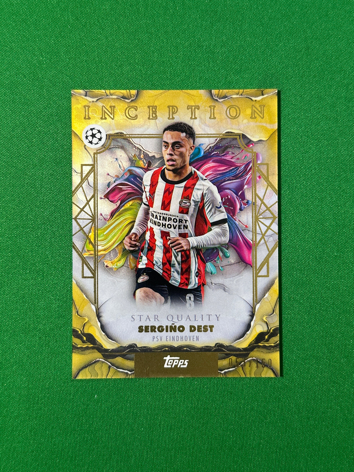 Sergiño Dest Parallel 053/150 PSV Eindhoven Topps PL Inception 2025/26 football card
