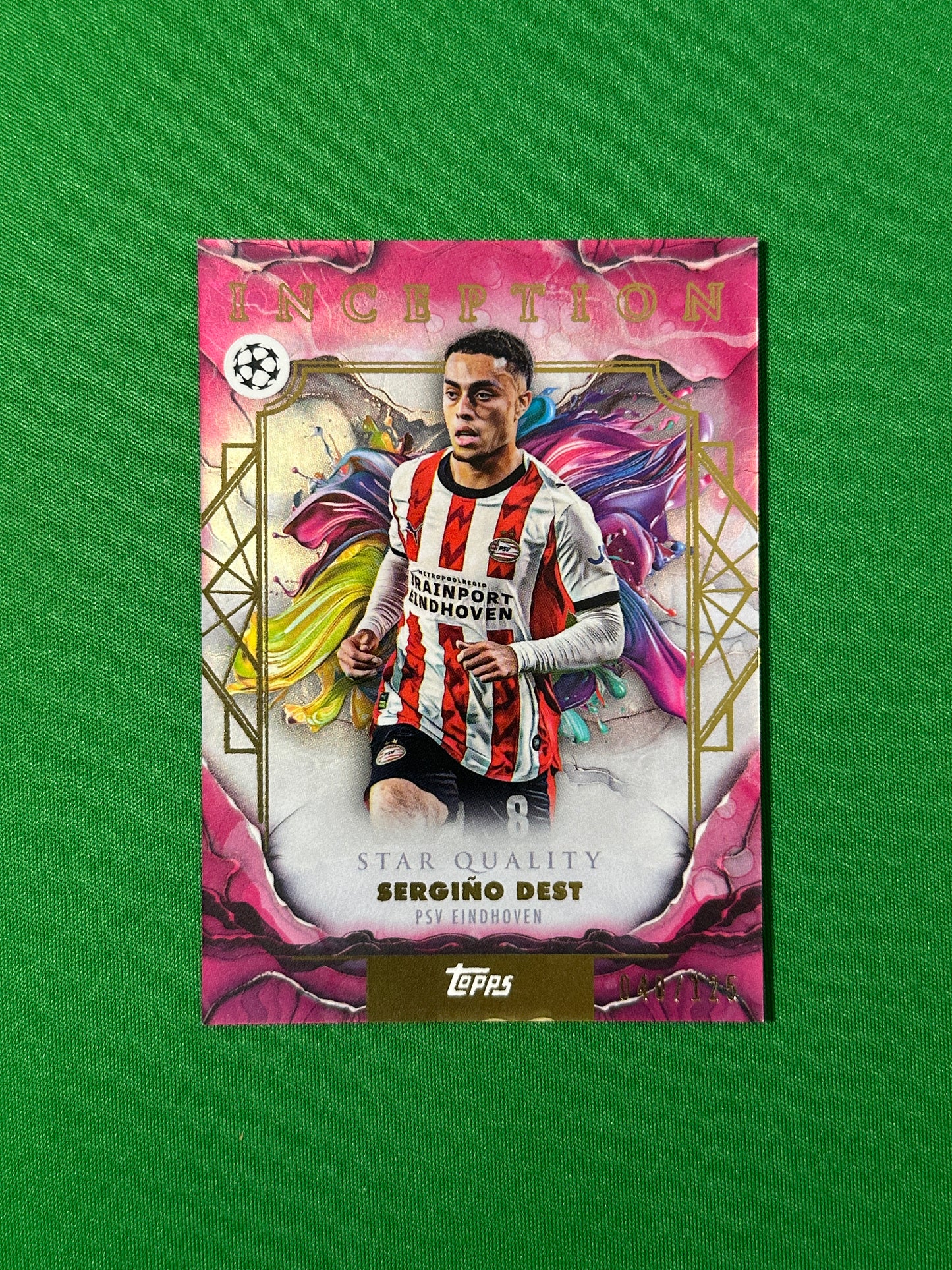 Sergiño Dest Parallel 040/125 PSV Eindhoven Topps PL Inception 2025/26 football card