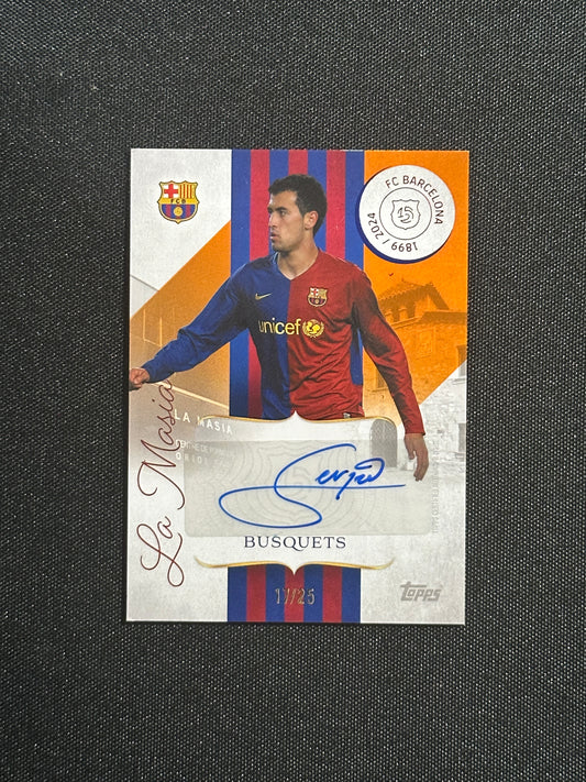 Sergio Busquets Autograph 17/25 - Topps Barcelona 125