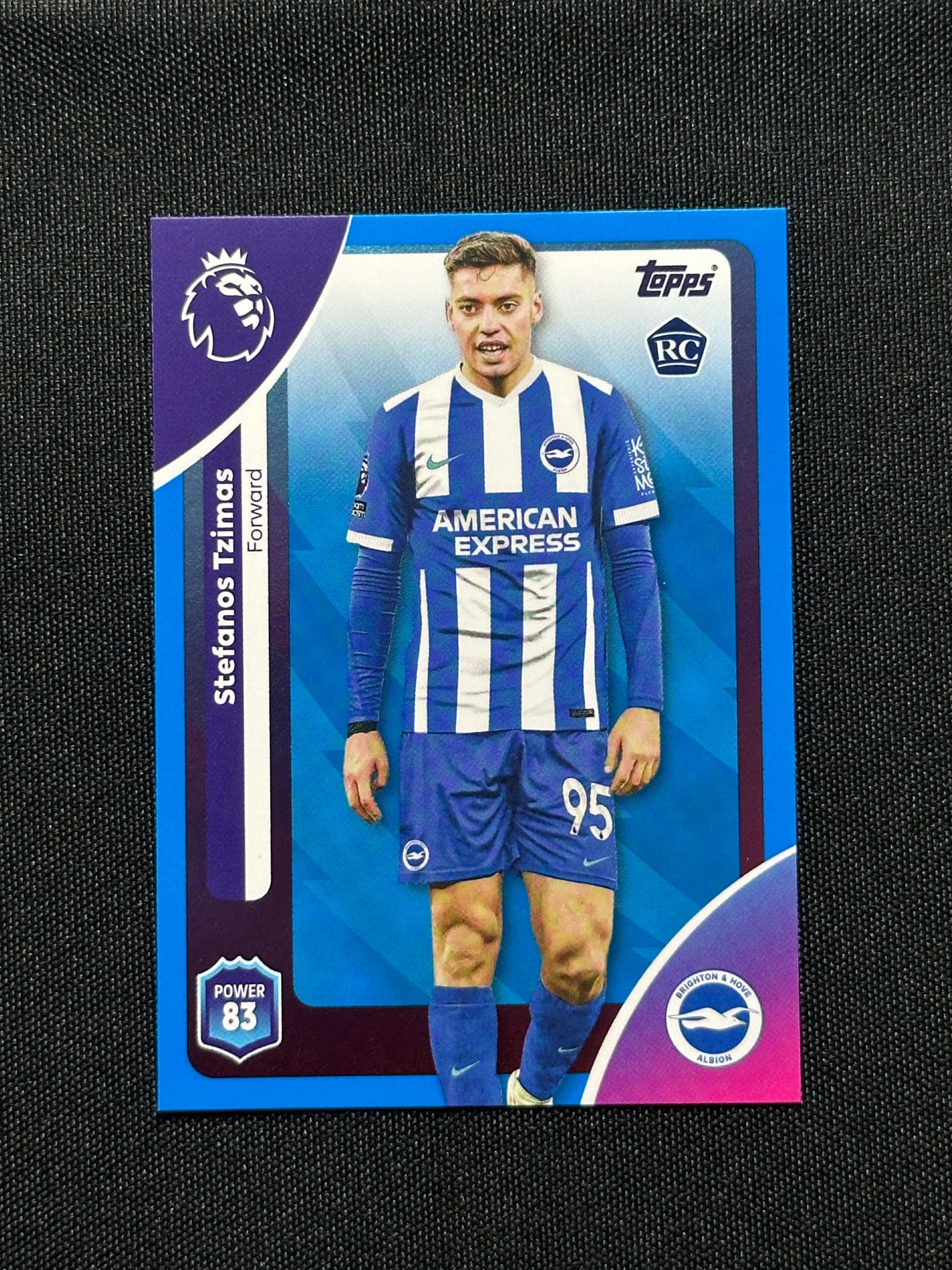 Stefanos Tzimas Blue Parallel Base - Topps Premier League 2026