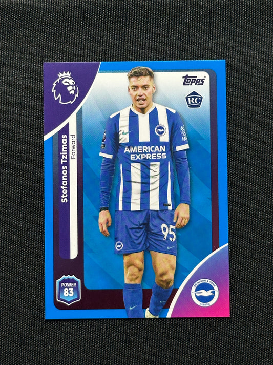 Stefanos Tzimas Blue Parallel Base - Topps Premier League 2026