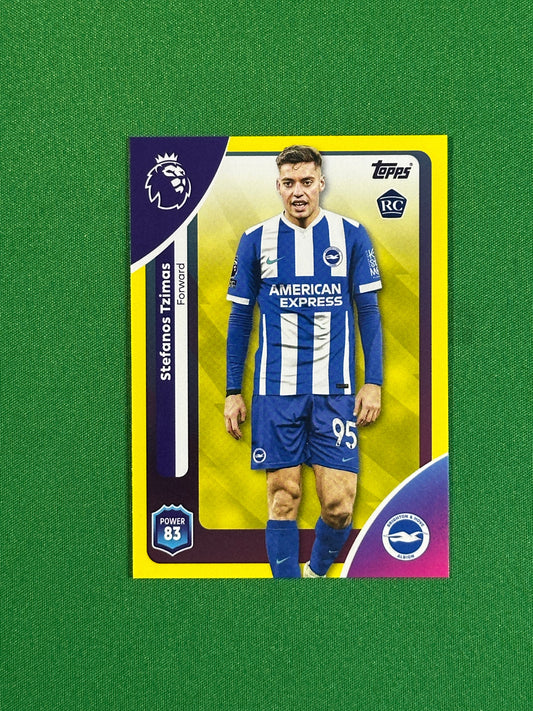Stefanos Tzimas Yellow Parallel Base - Topps Premier League 2026