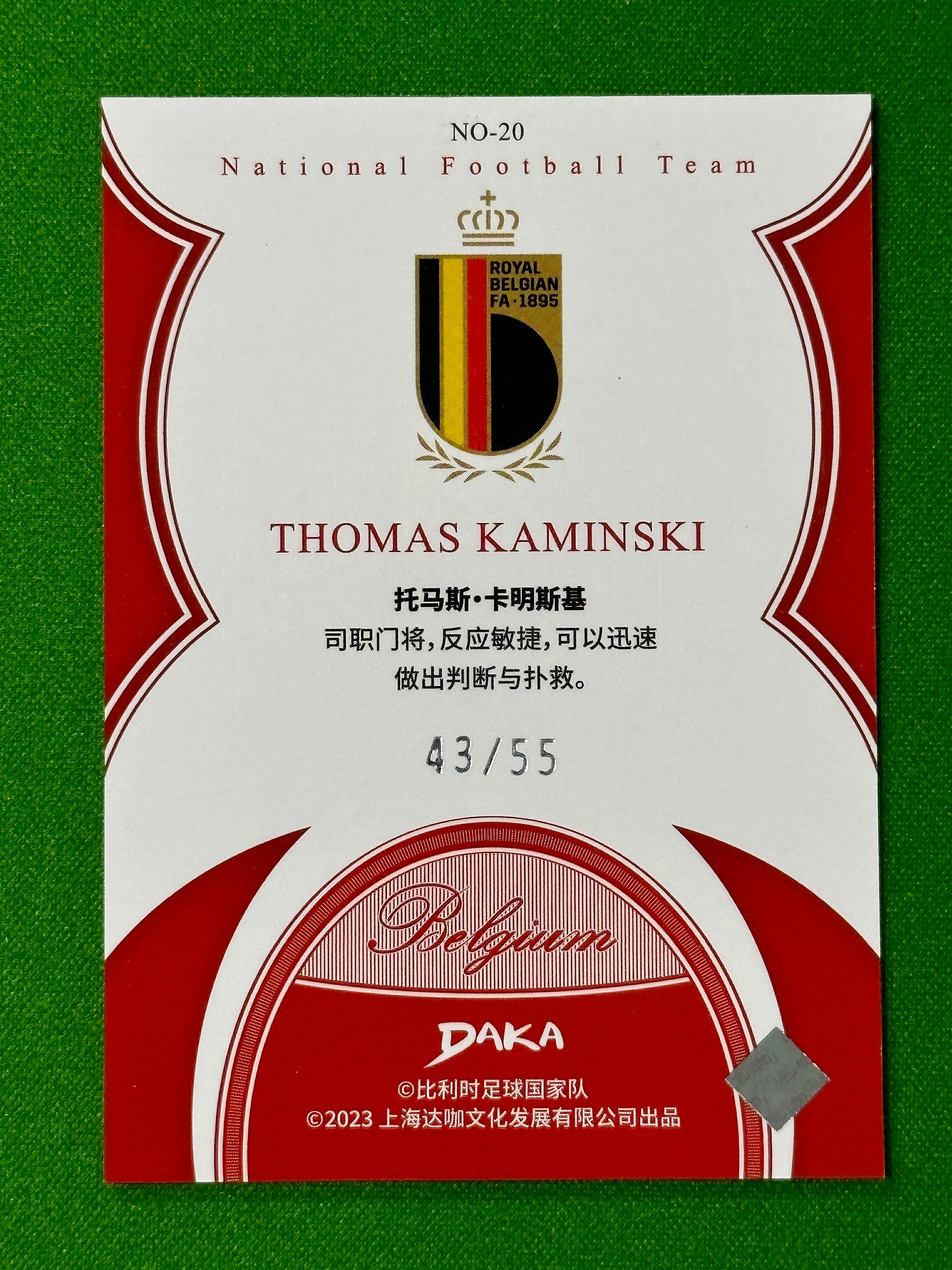 Thomas Kaminski 43/55 - DAKA Belgium 2022/23 Back