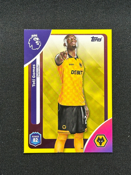 Toti Gomes Yellow Parallel Base - Topps Premier League 2026