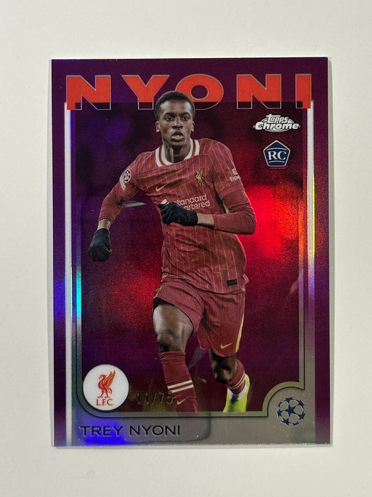 Trey Nyoni Numbered Parallel 11/75 - Topps Chrome 2024/25