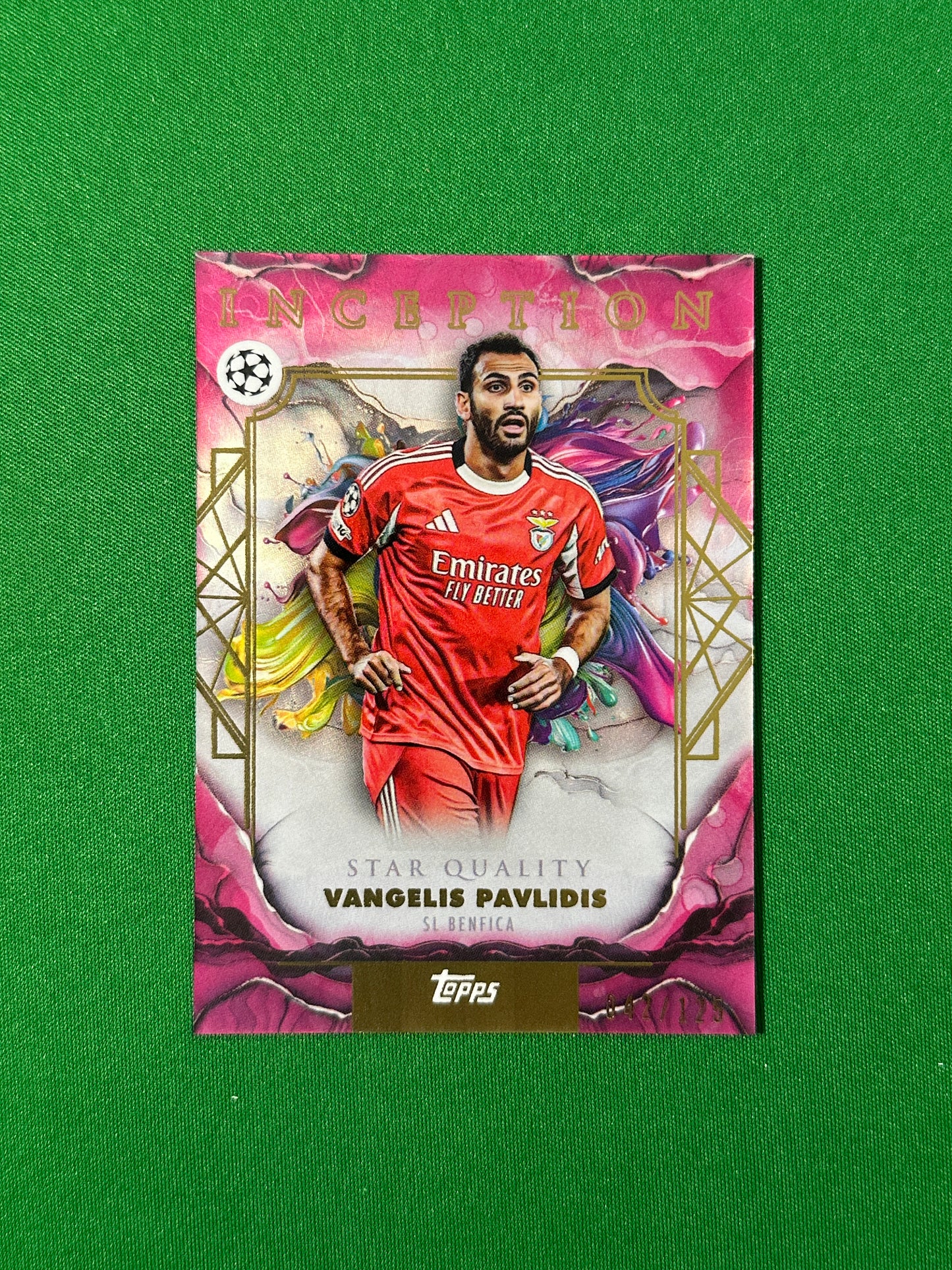 Vangelis Pavlidis Parallel 042/125 SL Benfica Topps PL Inception 2025/26 football card