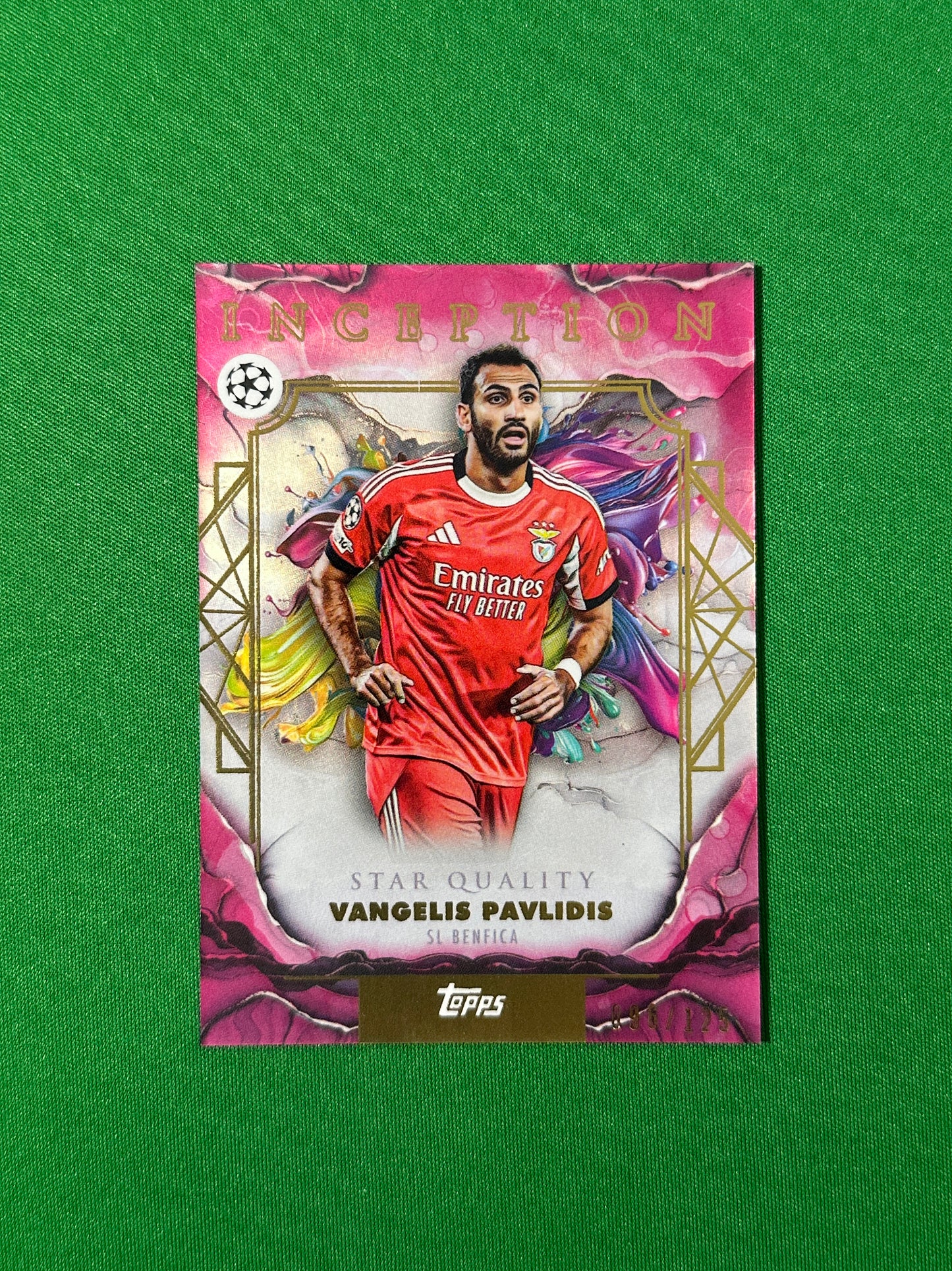 Vangelis Pavlidis Parallel 096/125 SL Benfica Topps PL Inception 2025/26 football card