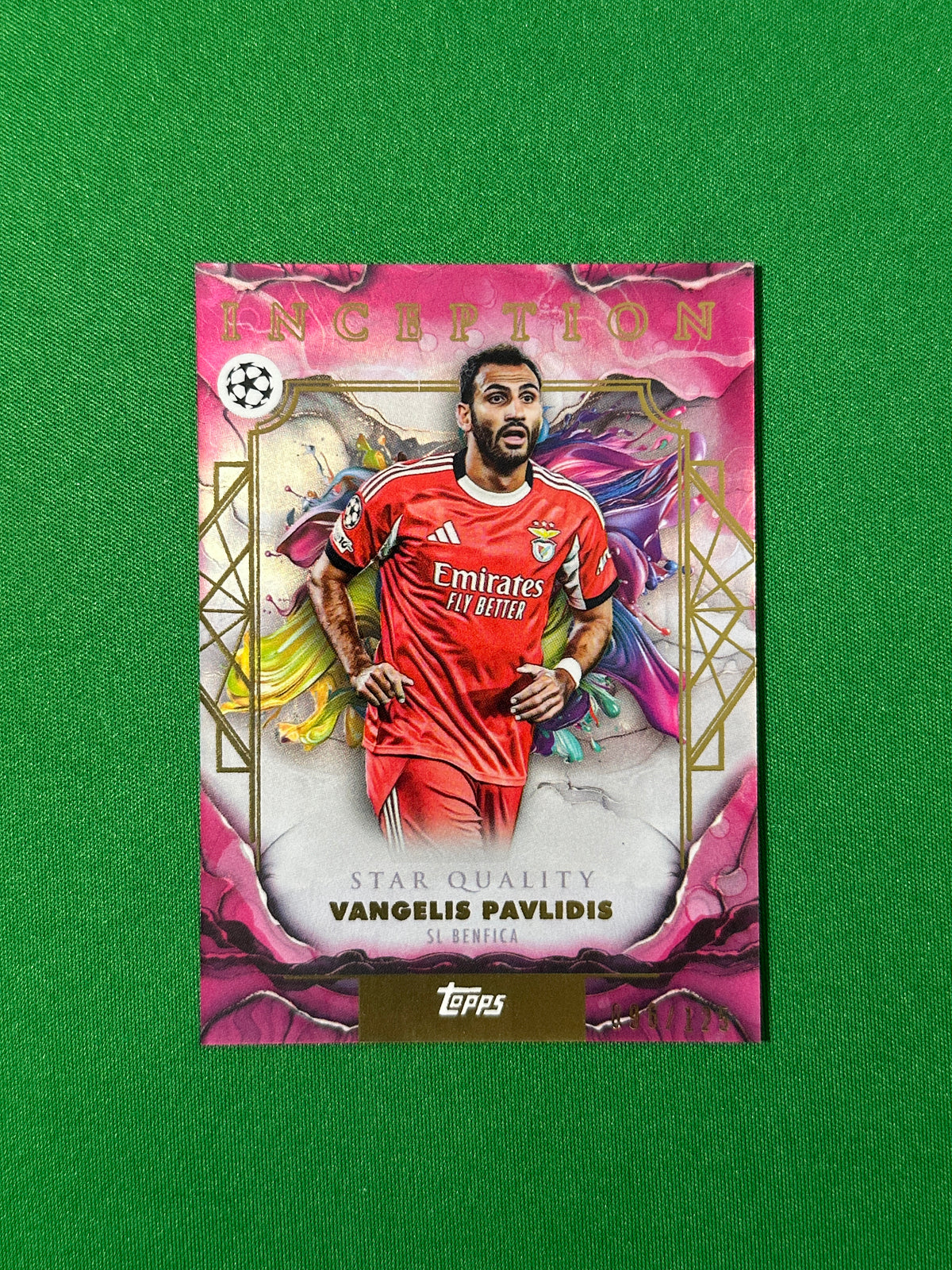 Vangelis Pavlidis Parallel 096/125 SL Benfica Topps PL Inception 2025/26 football card