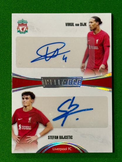 Virgil Van Dijk & Stefan Bajcetic Dual Autograph 11/15 - DAKA Liverpool Ineffable 2022/23 Front