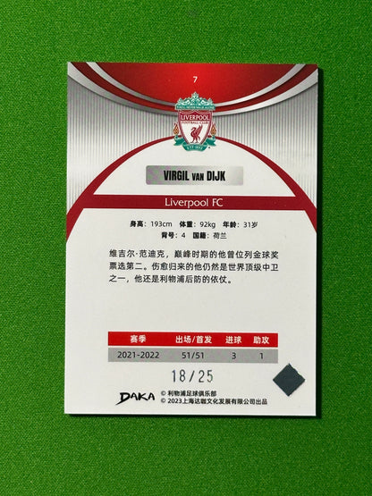 Virgil Van Dijk 18/25 - DAKA Liverpool Ineffable 2022-23