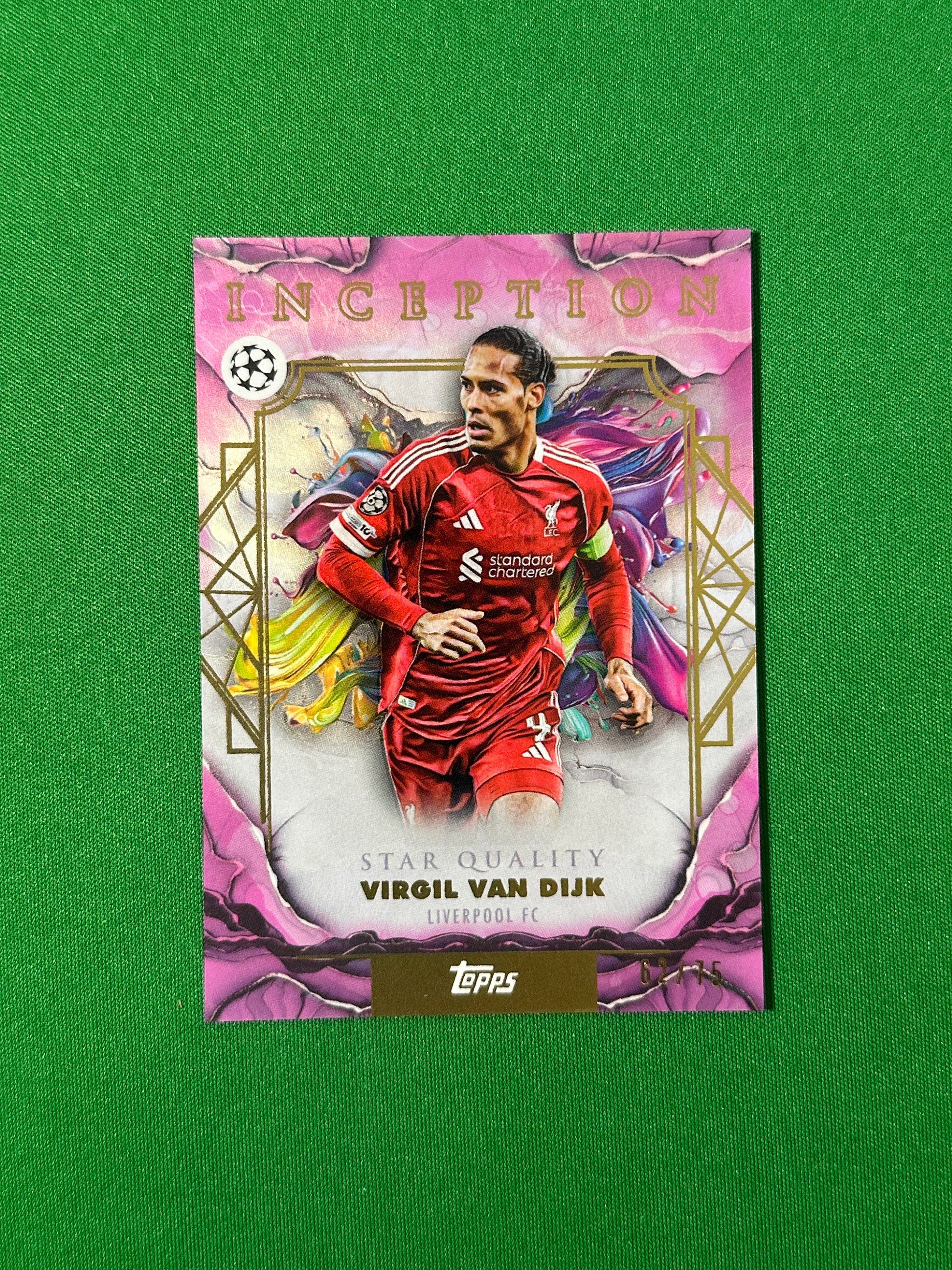 Virgil van Dijk Parallel 62/75 Liverpool FC Topps PL Inception 2025/26 football card